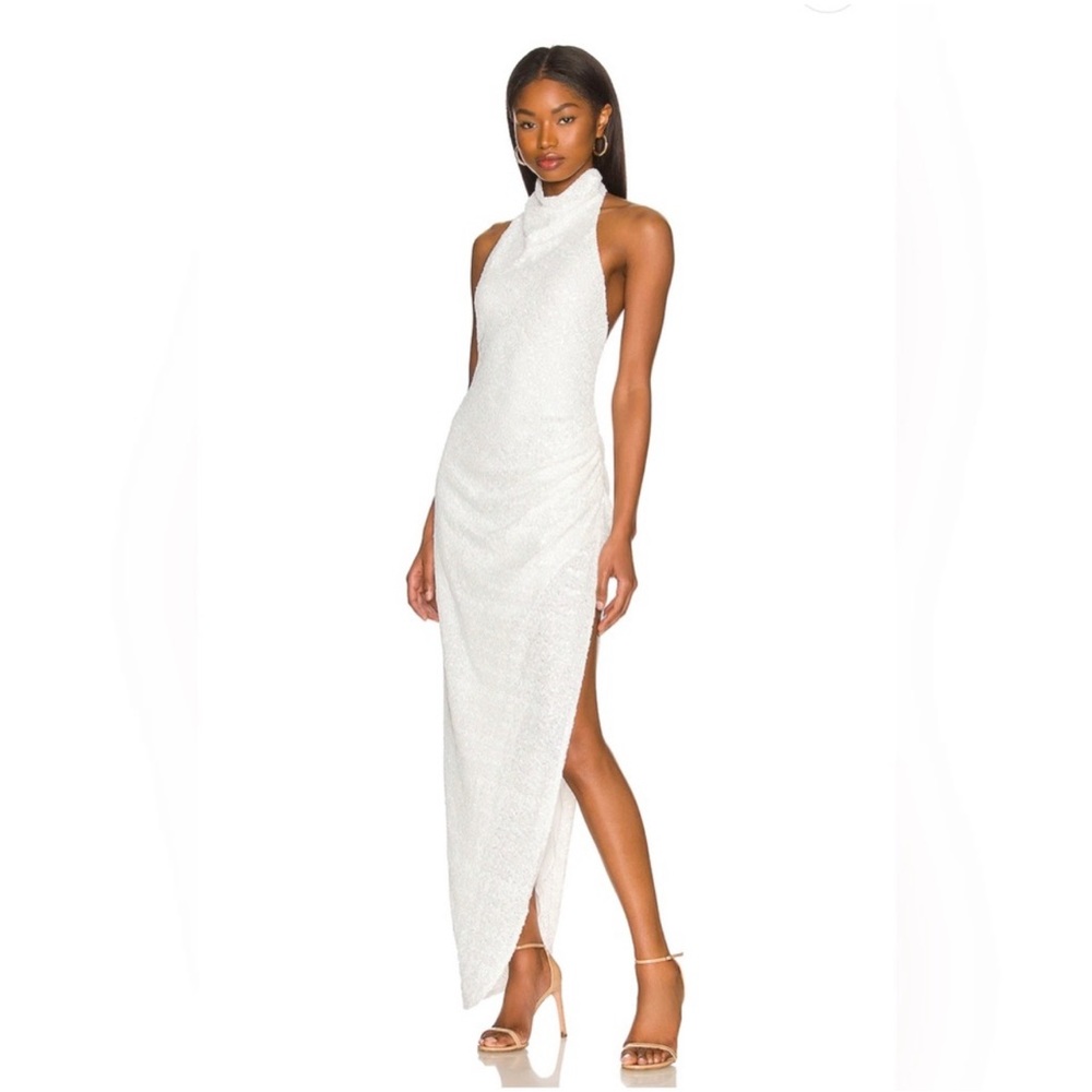 Amanda Uprichard Samba Dress White Sequins